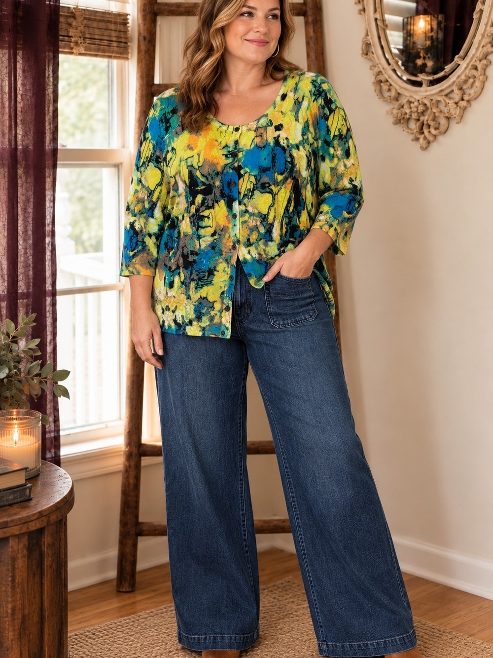 Extra High Rise Wide Leg Jeans Dark Wash Denim
